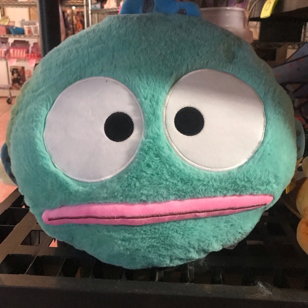 Teal Plush Toy with Pink Accent